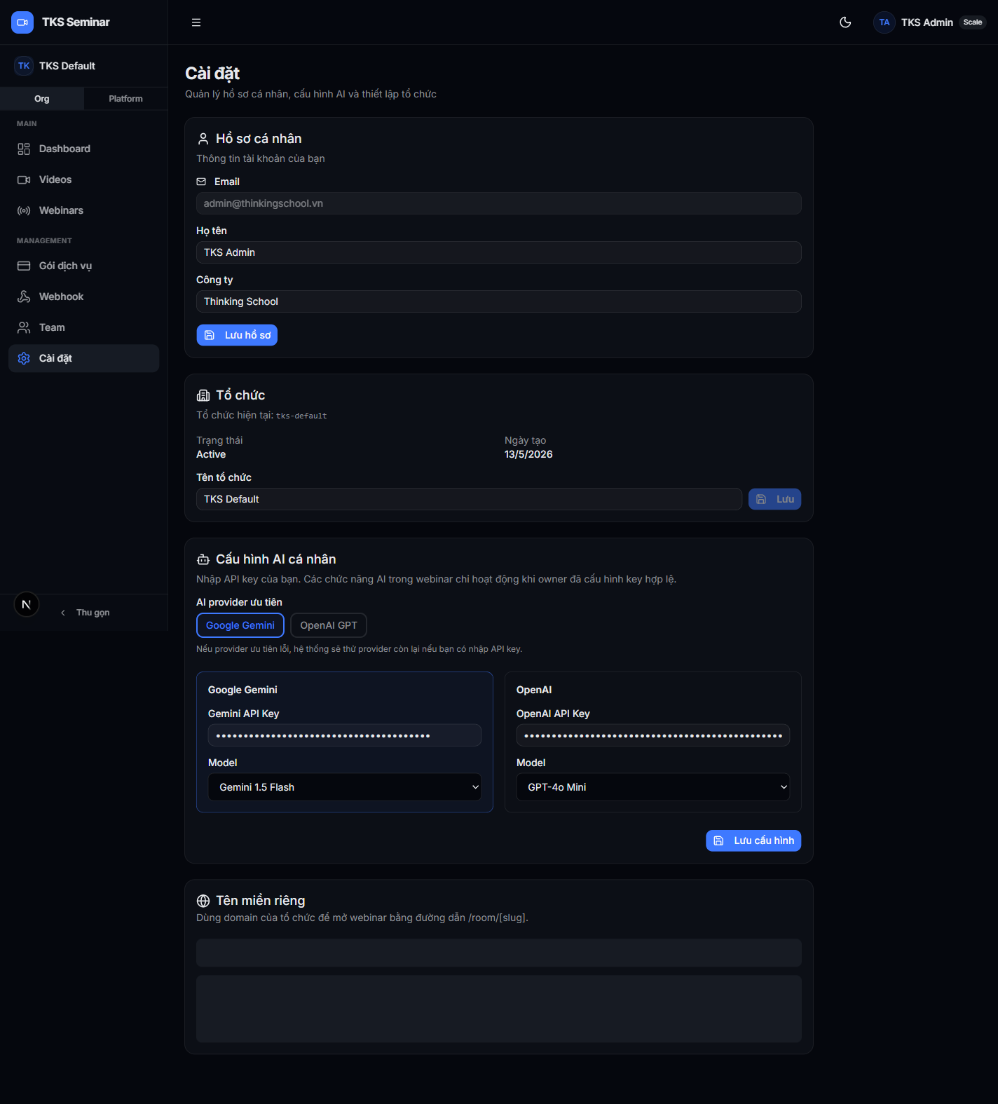 Custom domain