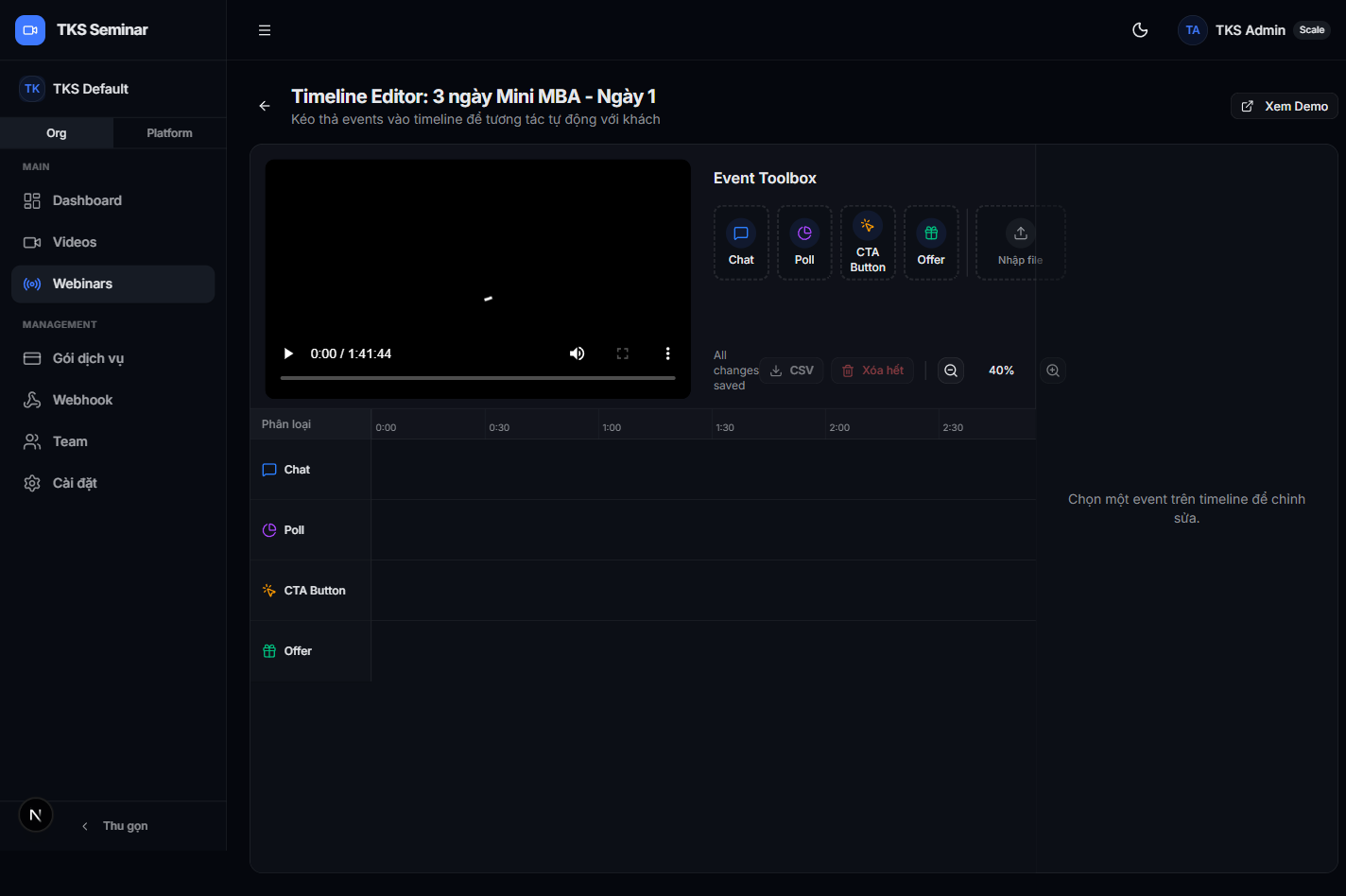 Timeline editor